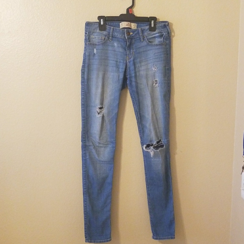 Hollister light washed distressed jeans